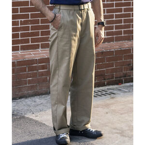 1970s Straight-Leg Work Pants Khaki Non Stock 100% Cotton Fits 34 Read